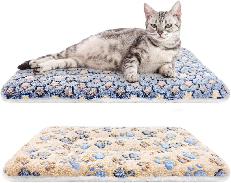 HeNdShe 2 Pack Cat Blankets for Indoor Cats, Ultra Soft Reversible Mat, Fluffy Flannel Blanket for Small Dogs and Cats, Washable Pet Pad - Image 1